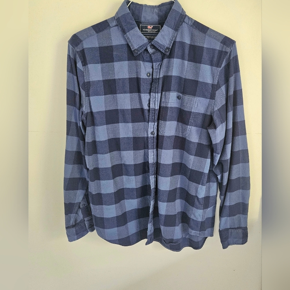 Vineyard Vines Longshore Blue Check Button Down Shirt Slim